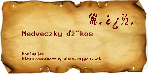 Medveczky Ákos névjegykártya